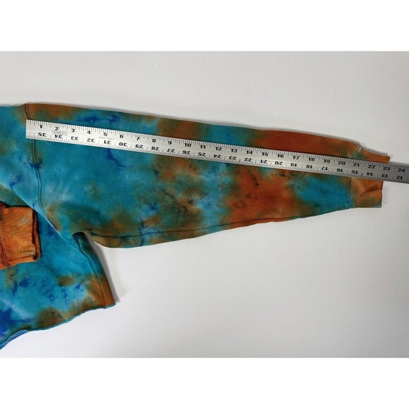 NEEMA California Sweatshirt Womens Small Cropped Tie Dye Orange Blue Pullover - Picture 10 of 11